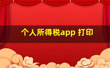 个人所得税app 打印